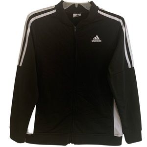 Adidas Black Track Jacket With White Stripes